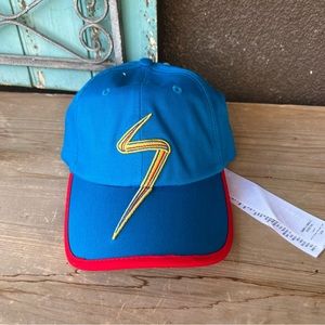Disney Parks Ms. Marvel Logo Baseball Cap Blue Contrast Trim Adult Strapback Cap